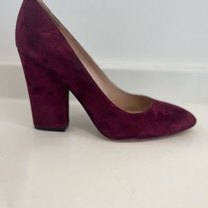 COPY - MARC FISHER - ZALA BLOCK HEEL POINTY TOE PUMP - WINE/BURGUNDY SUEDE